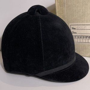 Vintage Black Velvet English Equestrian Helmet